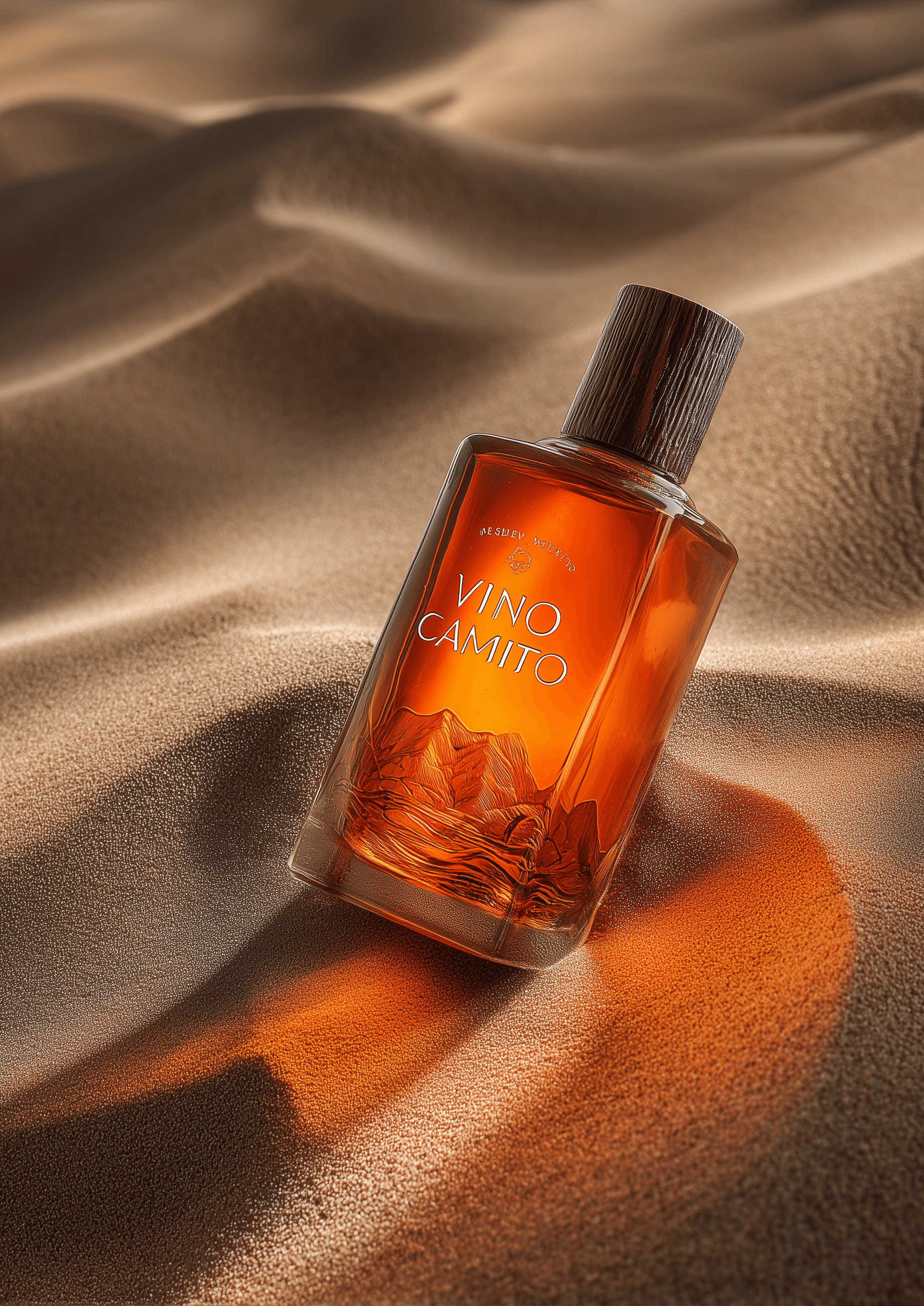 Vino Camito bottle on sand